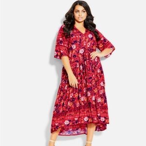 NWT Loralette Floral Magenta Maxi Dress, 14/16